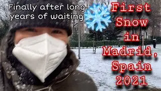 FIRST SNOW EXPERIENCE IN MADRID, SPAIN 2021 #FirstSnowinMadridSpainAfterAdecadeOfWaiting