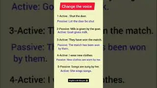 Change the voice #Active/Passive voice#English Grammar #English with Maryam
