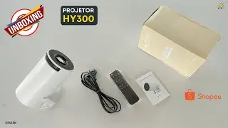 Unboxing HY300 Mini projetor portátil barato da internet - Funciona e bom ?