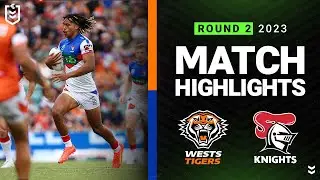 NRL Highlights | NRL 2023 | Wests Tigers v Knights | Match Highlights