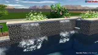 Smith Pool Design with Swim Up Bar & Ramada