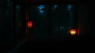 Rain Sounds at Night Dark Bedroom No Ads for Deep Sleep Focus Meditation and Calm