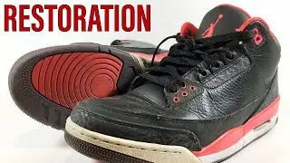 REPAINTING the Air Jordan 3 Crimson heel tab Jumpman! | Sneaker Restoration