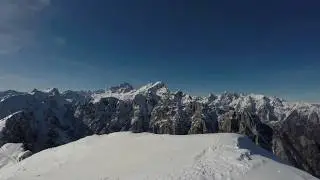 4K pogled sa vrha Debela peč,  2014 mnv, Julijske Alpe, Slovenija, 24.01.18.