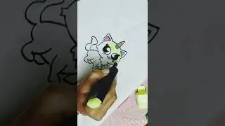 worst kitty ever! Don't Watch ❌ #cat #drawing #shorts