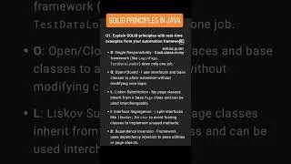 Explaining Solid PRINCIPLES in Java  With Real time Automation Framework Examples