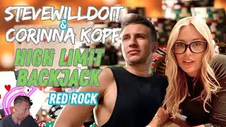 Stevewilldoit и Коринна Копф играют в блэкджек за столами в казино Red Rock!