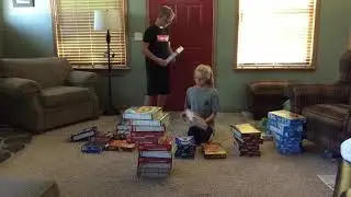 Huge cereal box fort