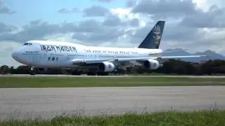 Ed force one iron maiden 747 decolando  de fortaleza 25/03/16