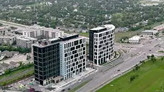The Arc & Align buildings on Pembina Highway | Drone footage in Winnipeg, Manitoba | Joe Tara Studio