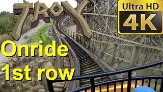 Troy Toverland (Onride) Toverland 2020 Troy POV Wooden Coaster  Holzachterbahn achtbaan 1st row (4K)