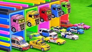 TRANSPORTING ALL POLICE CARS & EMERGENCY AMBULANCE VEHICLES WITH MERCEDES-BENZ TRUCKS | FS22 #042