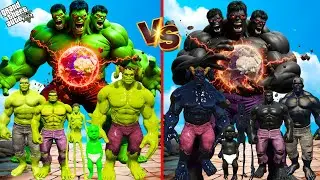 Franklin Growing Biggest Green Hulk Vs Black Hulk Family In GTA 5