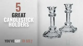 Top 10 Candlestick Holders [ Home Decor 2018 ]: James Scott Classical Crystal Candlestick Pair - Set