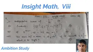 Insight math class eight model question for 1 st unit test , Poabagan English medium 5