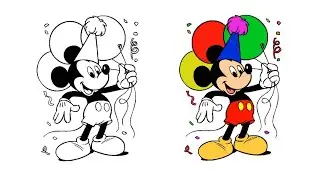 T&ocirc; M&agrave;u Tranh Chuột Mickey - How to Color Mickey Mouse - Dạy B&eacute; T&ocirc; M&agrave;u #54