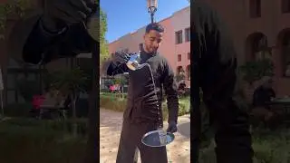 Moroccan Man pouring Mint Tea, at a Restaurant, in Marrakesh 🇲🇦 #shorts #travel #marrakech #tea