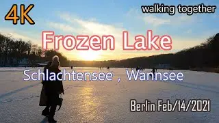 [4K] Frozen Berlin, schlachetensee, wannsee. 큰 호수마져 얼어버린 이번겨울 베를린. 영상으로 느껴보세요.