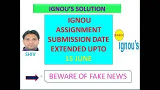 #ignoulatestnews #ignouupdates #ignoussolution #ignoulatestupdate Extensions of IGNOU Assignmentdate