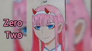 Trying to draw anime when I'm bored; anime art; zero two