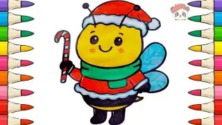 (ASMR) Teaching how to draw and color Christmas bees.