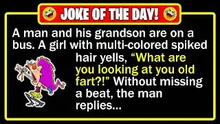 🤣 BEST JOKE OF THE DAY! - Grandpa's wild youth shocks bus punk girl bigtime!... | Funny Dad Jokes