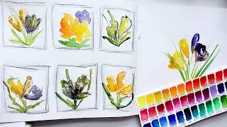 Crocus Thumbnail Study | Watercolour Tutorial