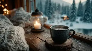 Winter Coffee Shop Ambience & Chill Jazz Smooth Instrumental for Snowy Days