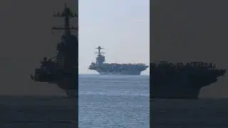 Der gr&ouml;&szlig;te & modernste Flugzeugtr&auml;ger, die USS Gerald R. Ford in der Bucht von Palma.