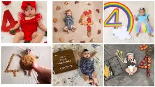 4th Month Baby Photoshoot Ideas at Home 2024|| Fourth Month Monthly Milestone Phoshoot Ideas at Home