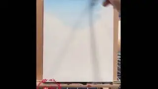Acrylic drawing, landscape painting, four landscape pieces in the video