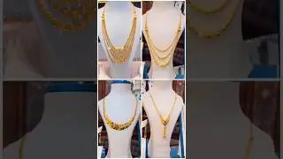 Gold long necklace set designs #necklace #goldjewellery #goldnecklace #gold #trending #shorts