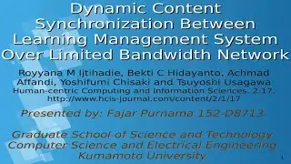 Dynamic Content Synchronization Between Learning Management System Over Limited Bandwidht Network