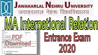 JNU MA INTERNATIONAL RELATION ENTRANCE EXAM 2020 QUESTION PAPER