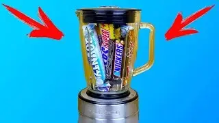 ЧТО ЕСЛИ СМЕШАТЬ В БЛЕНДЕРЕ  M&M's SNICKERS BOUNTY и TWIX / EXPERIMENT: LIQUIDISER VS