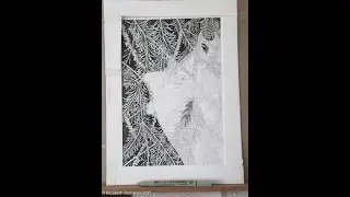 Stippling Townsend's Warbler(Setophaga townsendi) piece
