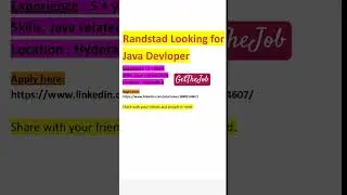 Randstad |Hiring Java Devloper