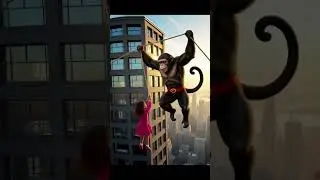 The Brave Superhero Monkey🦍 #shorts #ai #cartoon #monkey #superhero #viral #india