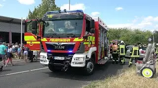 [Verkehrsunfall] Feuerwehr Hofheim mit RW+VRW+LF16/12 bei einer Vorführung am Tag der offenen Tür
