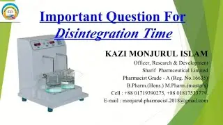 Important Question For Disintegration Time