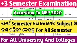 +3 Semester Examination // According To NEP 2020 // Syllabus And Papers For All Semester // Odisha
