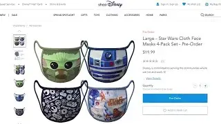 Disney face masks 4/30/2020