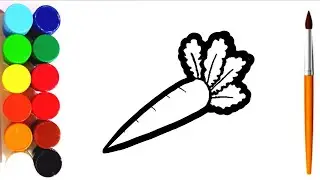 HOW TO DRAW A RADDISH 🥬 FOR KIDS | DRAWING, PAINTING AND COLORING #raddish #vegetables #drawing