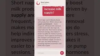 Does napping increase milk supply?