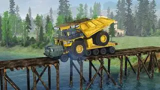 Impossible Heavy Haul: Giant CAT 797F vs Deadly Wooden Bridge