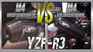 M4 Street Slayer Slip-On VS M4 Full Exhaust System 15-17 Yamaha R3 Sound Comparison