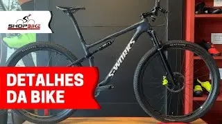 Detalhes da Bicicleta Specialized S-Works Epic Race Carbon Aro 29 GX AXS 12v  Azul Escuro - Seminova