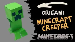 🎮 DIY Minecraft Creeper Origami! Easy Paper Craft Tutorial 🟩✂️