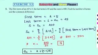 Class-10 | MATH. | NCERT Chapter-5.3 | ARITHMETIC PROGRESSION | Question# 5.