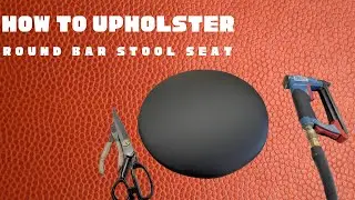 How to upholster a round bar stool, guides for beginners. #upholstery #diy #craft